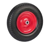 Relaxdays Ruota per Carriola 4.00-8, Gomma Piena Antipanne, Ruotino Scorta Portapacchi, Antiforatura, 100 kg, Nero Rosso