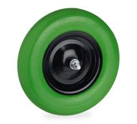 Relaxdays Ruote Carriola 4.80 4.00-8, Gomma Piena con Cerchione in Acciaio e ASSE, da Carrello, Fino 120 kg, Verde Nero