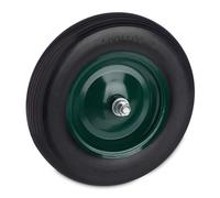 Relaxdays Ruote Carriola 4.80 4.00-8, Gomma Piena con Cerchione in Acciaio e ASSE, da Carrello, Fino 120 kg, Nero Verde