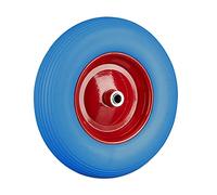 Relaxdays Ruota per Carriola 4.80 4.00-8 in Gomma Piena Cerchione di Acciaio, Antipanne, Carico 100 kg, Blu Rosso