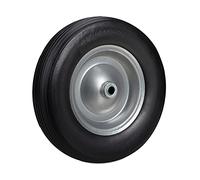 relaxdays Ruota per Carriola 4.80 4.00-8 in Gomma Piena Cerchione di Acciaio, Antipanne, Carico 100 kg, Nero Grigio