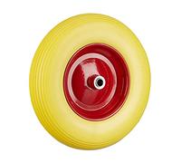 Relaxdays Ruota per Carriola 4.80 4.00-8 in Gomma Piena Cerchione di Acciaio, Antipanne, Carico max 100 kg, Giallo Rosso