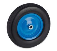 Relaxdays Ruote carriola 4.80/4.00-8 PU, gomma piena antiforatura, cerchione acciaio, 120kg nero/blu