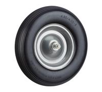 Relaxdays Ruota per Carriola Gomma Piena con Asse 4.80 4.00-8 di Ricambio, Carico Max 100 kg, Antipanne, Nero-Grigio