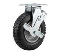 Relaxdays Ruota piroettante con freno, 2,50-4, 120 kg, nero/argento