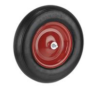 Relaxdays Ruote Carriola 4.80 4.00-8, Gomma Piena, Cerchione in Acciaio, da Carrello, Carico 120 kg, in PU, Nero Rosso
