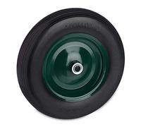 Relaxdays Ruote Carriola in PU 4.80 4.00-8, Gomma Piena Antiforatura, Cerchione in Acciaio, 120 kg Carico, Nero Verde