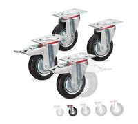 Relaxdays Ruote girevoli set da 4 rotelle mobili