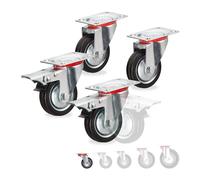 Relaxdays Ruote girevoli set da 4 rotelle mobili