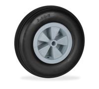 Relaxdays Ruota per Carriola 3,50-6 – Gomma piena, cerchione in plastica, antiforatura, portata 100 kg