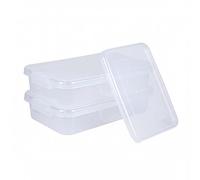 Relaxdays Sabbiera con Coperchio, Set da 2, plastica, 38x25x8 cm, Trasparente, per Bambini, Uso Interno