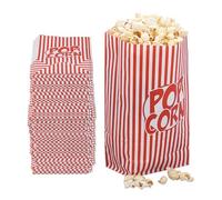 Relaxdays Sacchetti per Popcorn, Rosso Bianco | Set 240 Buste di Carta a Righe Retrò, Gadget Feste Compleanno Tema Cinema