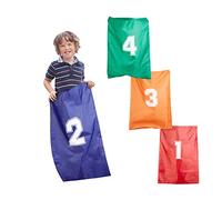 Relaxdays Sacco da Corsa per Bambini, 4 Sacchi da Gioco del Salto, Set per Compleanni, da 3 Anni, Vari Colori