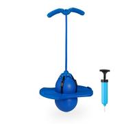 Relaxdays Salterello per Bambini, Pogo Stick con Palla Salta-Salta e Manici, 100 kg, 74x39x29 cm, Gioco da Esterno, Blu
