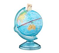 Relaxdays Salvadanaio a Forma di Mappamondo, Mappa Politica del Mondo, Scritte in Inglese, HLP 16,5x14x14 cm, colorato
