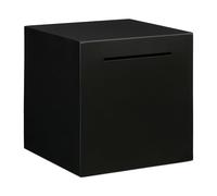 Relaxdays Salvadanaio da Rompere per Adulti, Box in Acciaio Inox Non Apribile, 15x15x15 cm, Banconote e Monete, Nero