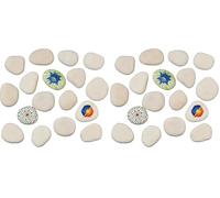 Relaxdays Sassi Piatti da Dipingere, 2 kg di Sassolini Decorativi, Pietre da Colorare, Ciottoli Giardino, Grigio Chiaro (Confezione da 2)