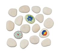 Relaxdays Sassi Piatti da Dipingere, 2 kg di Sassolini Decorativi, Pietre da Colorare, Ciottoli Giardino, Grigio Chiaro