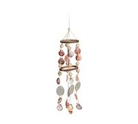 Relaxdays Scacciapensieri con Conchiglie Legno sonaglio acchiappasogni Marittimo Decorazioni da Giardino 75 cm Beige, Multi-Colour, 13 x 13 x 75 cm