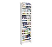 Relaxdays Scaffale, 6 scomparti, libri, scaffale libri per bambini | HxLxP: 200 x 55 x 10 cm, cameretta, MDF, bianco
