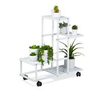 Relaxdays Scaffale a 4 ripiani per piante in vaso