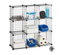 Relaxdays Scaffale a rete con 9 cubi ad incastro