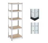 Relaxdays Scaffale in Acciaio Zincato, 180x60x45 cm, 5 Ripiani ad Alta Portata 500 kg, per Garage e Cantina, Argentato