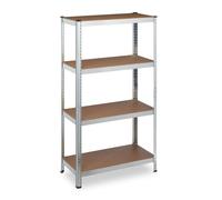 Relaxdays Scaffale ad alta portata con 4 ripiani
