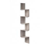 Relaxdays Scaffale angolare 125x20x20 cm, 5 ripiani, MDF, grigio chiaro | Zigzag, libreria sospesa