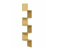 Relaxdays scaffale angolare con 5 Ripiani in MDF, Design Zigzag, HxLxP: 125x20x20 cm, Naturale