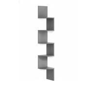 Relaxdays Scaffale angolare sospeso, 5 Ripiani MDF, Design Zigzag, HxLxP: 125x20x20 cm, Grigio