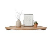 Relaxdays Mensola angolare, 3 x 30 x 30 x 30 cm, Legno di Noce, Soggiorno, Decorazione, Portata: 5 kg, libreria da Appendere, Natura