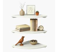 Relaxdays Scaffale angolare da parete in noce