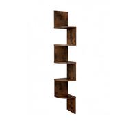 Relaxdays Scaffale angolare, HxLxP: 125 x 20 x 20 cm, 5 Ripiani, MDF, Design Zigzag, libreria
