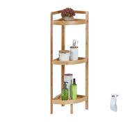 Relaxdays Scaffale angolare in bambù con 3 ripiani