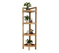 Relaxdays Scaffale angolare in bambù con mensole