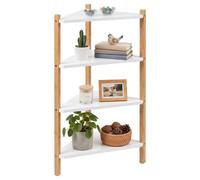 Relaxdays Scaffale angolare in bambù e MDF