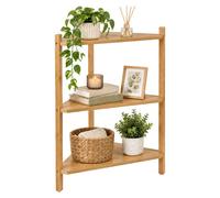 Relaxdays Scaffale angolare in bambù e MDF