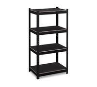 Relaxdays Scaffale Carichi Pesanti, 1000 kg, 4 Ripiani Alta Portata, 120x60x40 cm, per Garage e Cantina, Acciaio, Nero