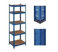 Relaxdays Scaffale Carichi Pesanti in Acciaio, HLP 180x60x45 cm, 5 Ripiani ad Alta Portata 500 kg, Garage e Cantina, Blu