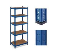 Relaxdays Scaffale Carichi Pesanti in Acciaio, HLP 180x70x45 cm, 5 Ripiani ad Alta Portata 500 kg, Garage e Cantina, Blu