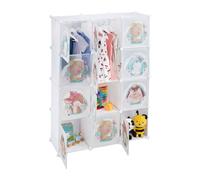 Relaxdays Scaffale componibile bianco per bambini