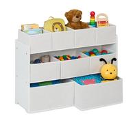 Scaffale Bambini 9 Scatole Portagiochi Cassettiera Giocattoli Mobile 60x92x30 cm