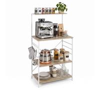 Relaxdays Scaffale cucina 4 ripiani e 4 ganci
