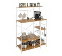 Relaxdays Scaffale cucina con 7 ripiani e 8 ganci