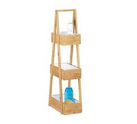 Scaffale da bagno in bambù Mobiletto multiuso Mensola salvaspazio Leggero