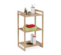Scaffale da bagno Mobiletto in bambù Contenitore salvaspazio 3 ripiani Leggero