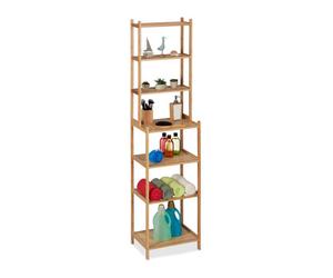 Relaxdays Scaffale da bagno in bambù a 7 ripiani