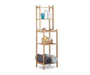 Relaxdays Scaffale da bagno in bambù a scomparti