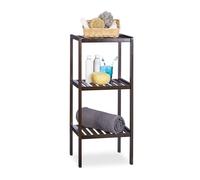 Relaxdays Scaffale da bagno in bambù marrone scuro